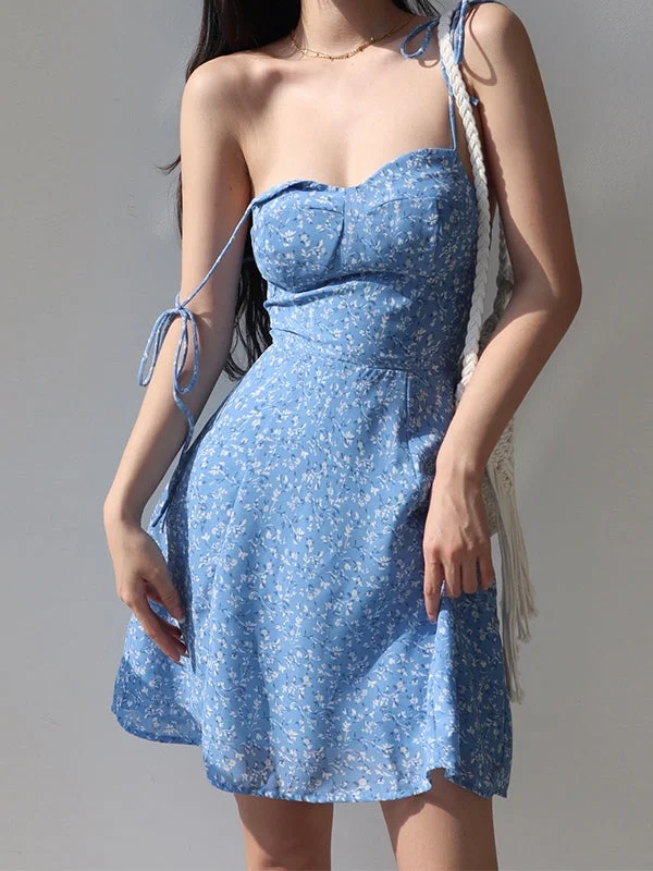 Must-Have Styles Tie Strap Floral Mini Dress