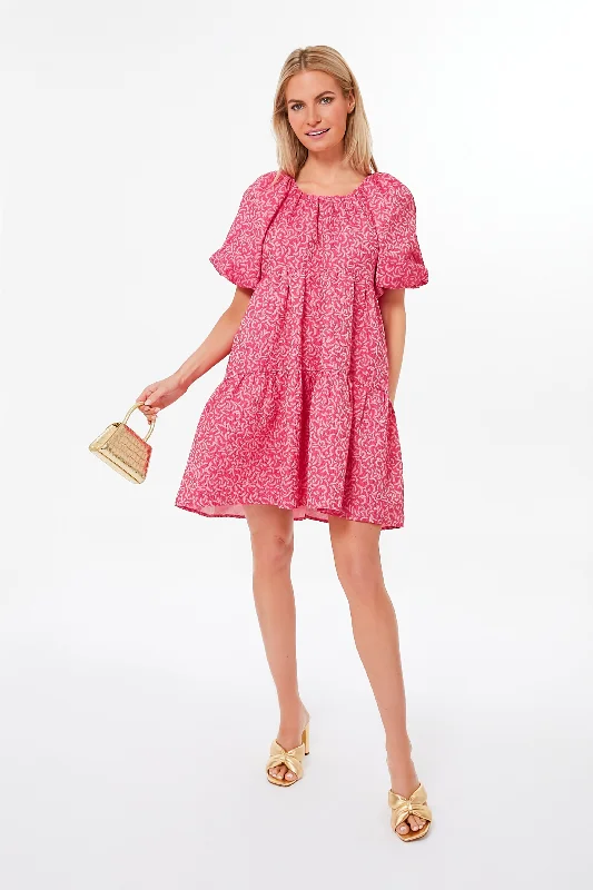 Buy More, Save More Textured Fuchsia Belinda Mini Dress