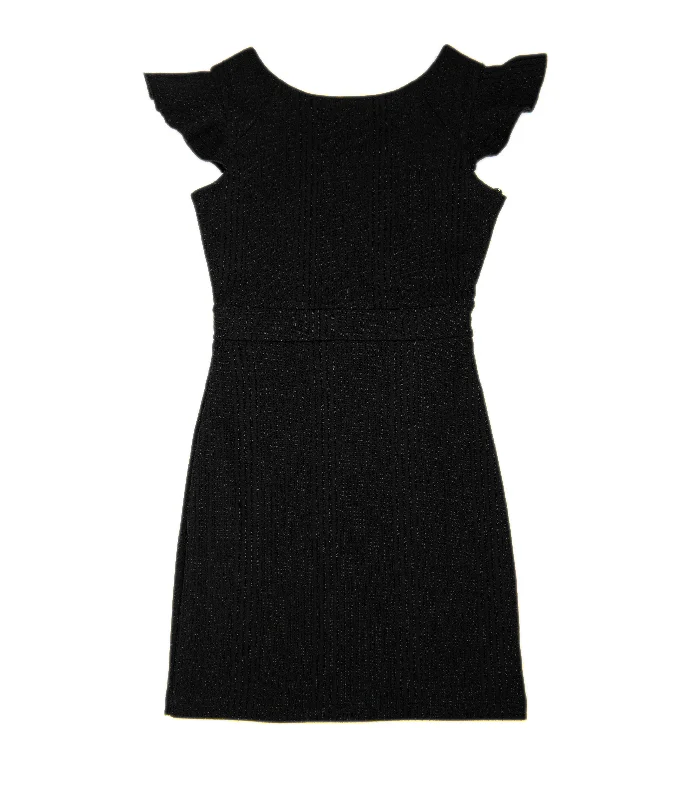 Flash Sale Online By Debra Girls Milly Black Sparkle Flutter Sleeve Straight Dress