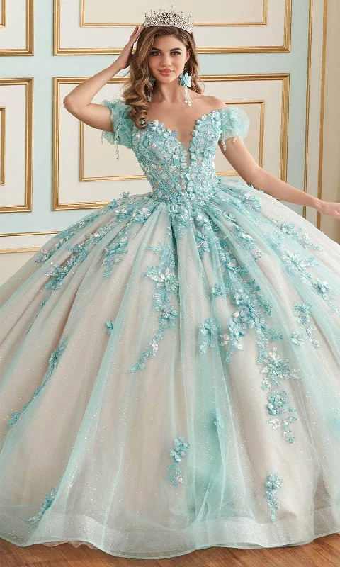 Fashion-Forward Offers Princesa by Ariana Vara PR30174 - Glitter Tulle With Floral Ballgown
