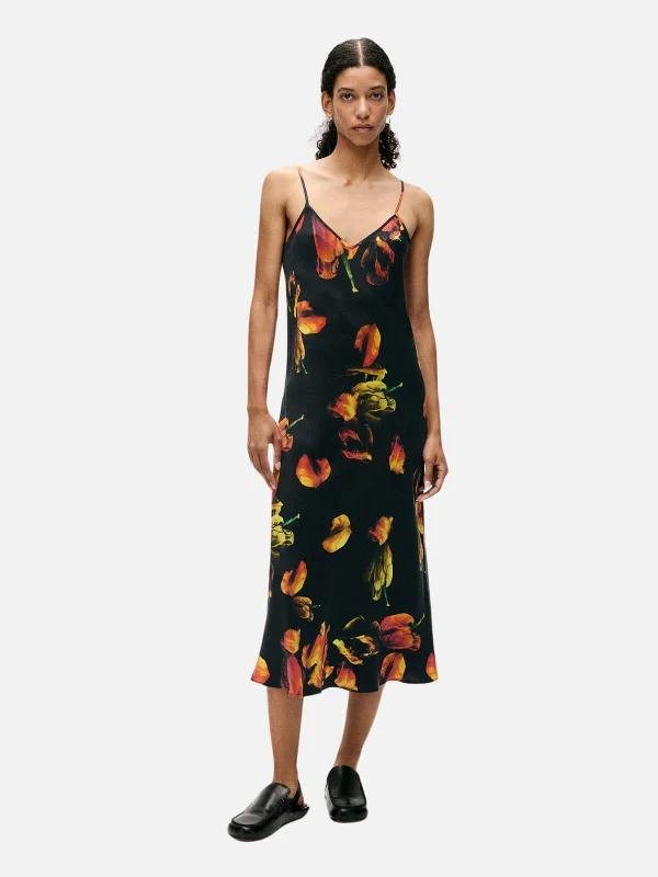 Women's Trendy Casual Clothes 90s Slip Dress - Tulipa Black