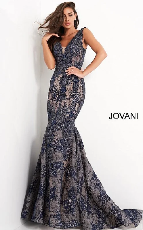 Trendy Women's Collection Jovani 04585 Formal Lace Mermaid Evening Long Dress