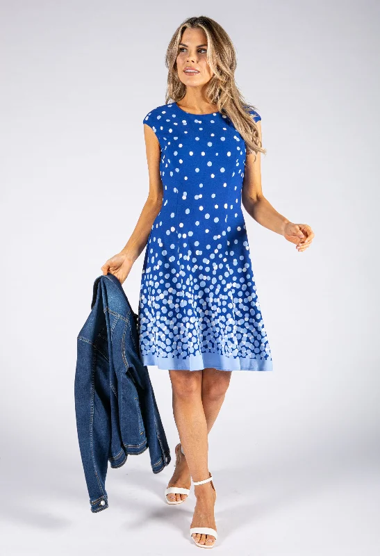 Weekend-Only Price Drops Deep Blue Dotted Dress