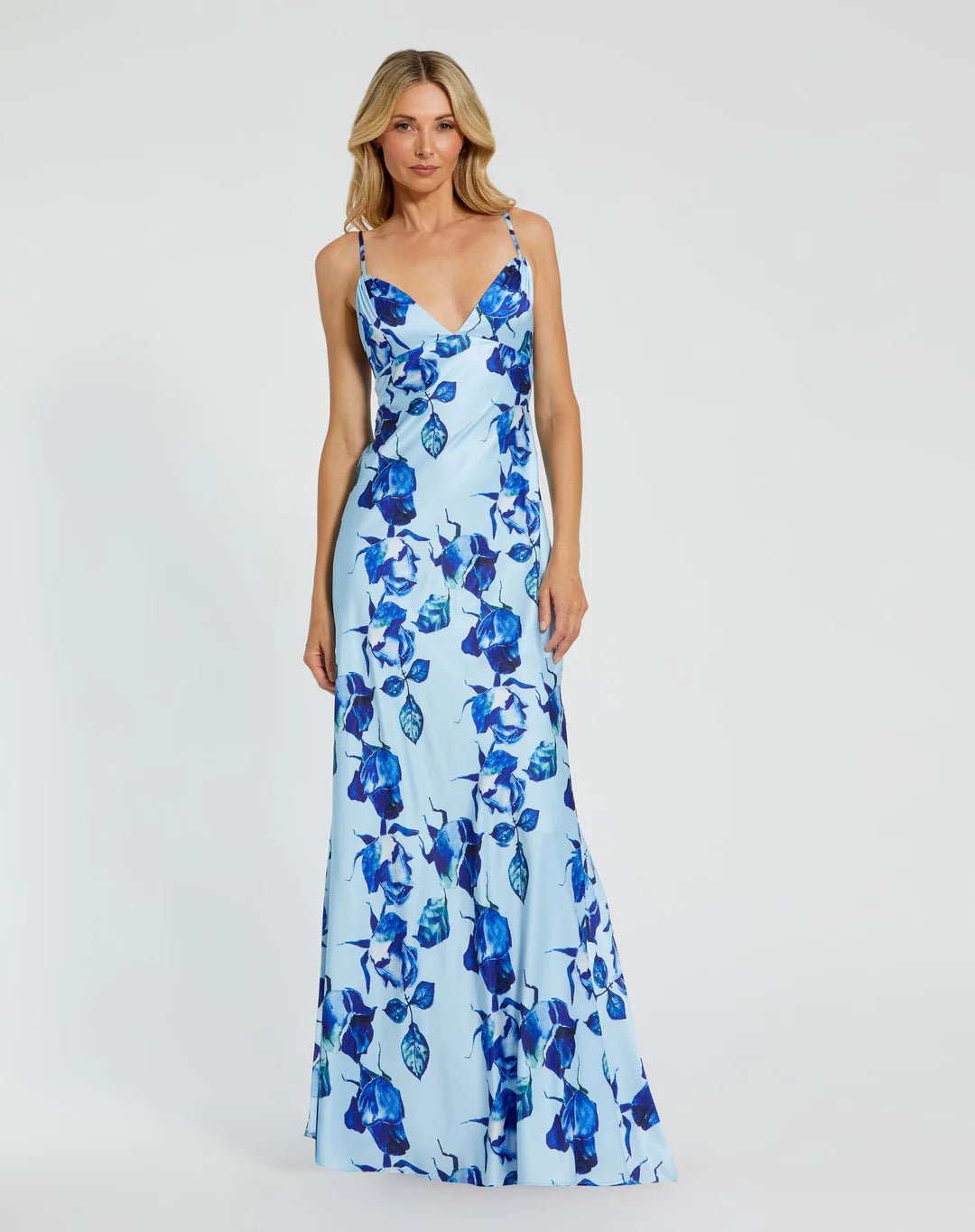 Embrace New Fashion Ieena Duggal 68336 - Floral Printed Charmeuse Sheath Dress