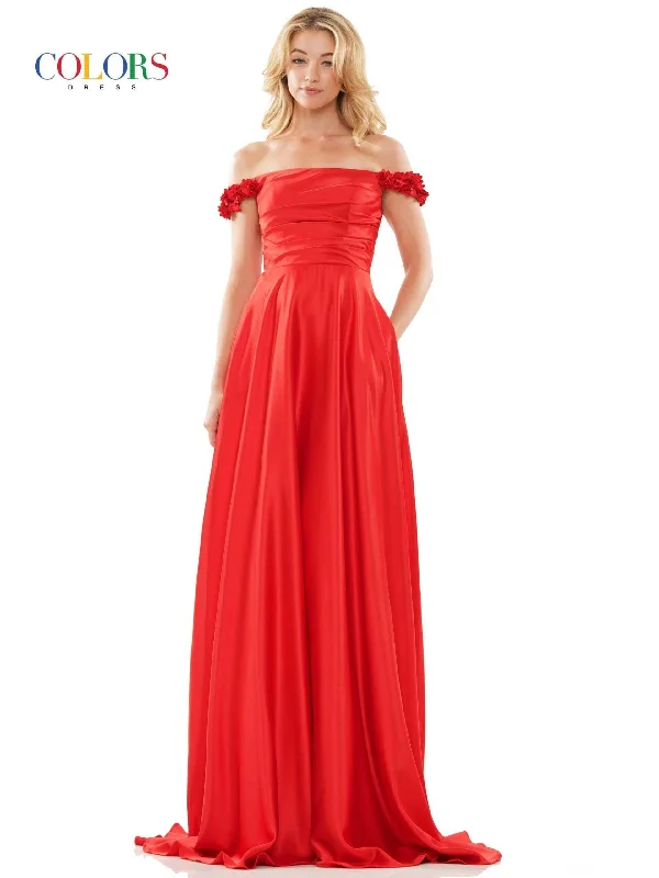 Premium Style Colors 2861 Colors Long Off Shoulder Formal Dress