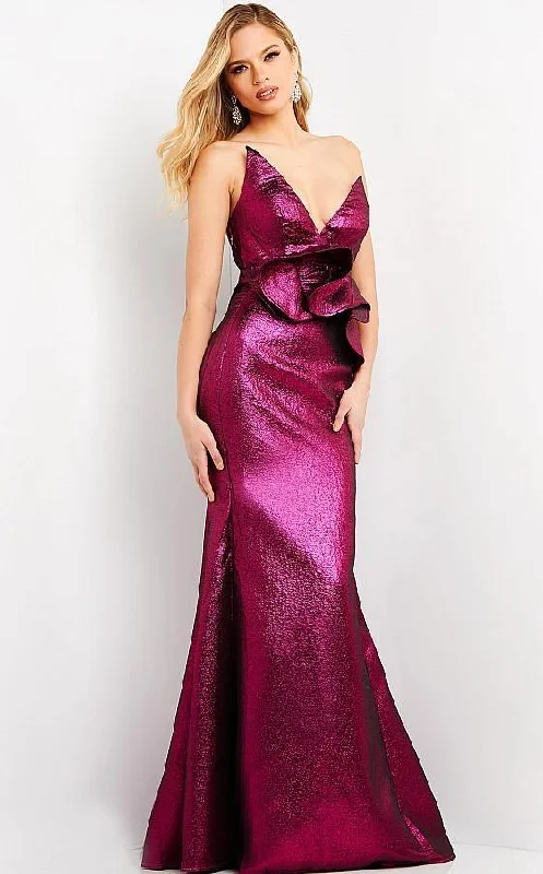 Effortless Style, Endless Impact Jovani 05066 Long Strapless Mermaid Metallic Dress