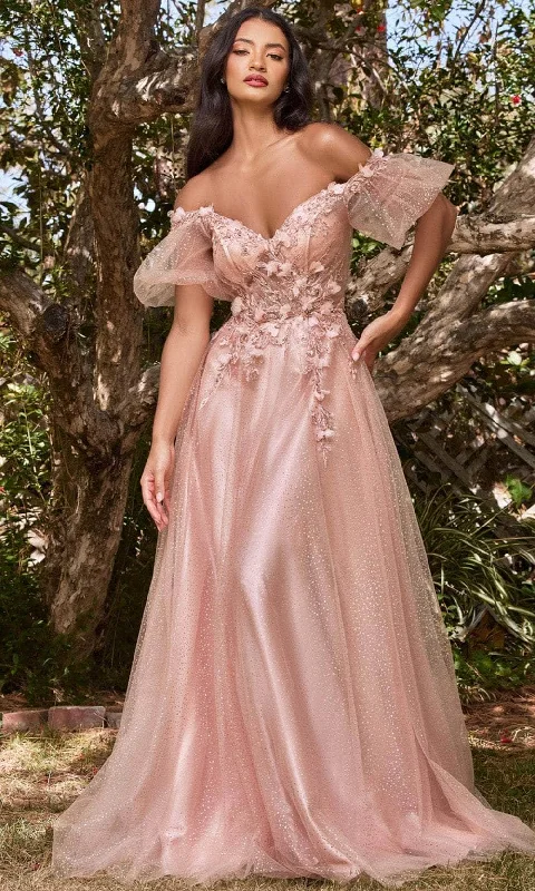 Exclusive Online Sale Cinderella Divine CD0197 - Off Shoulder Tulle Long Gown