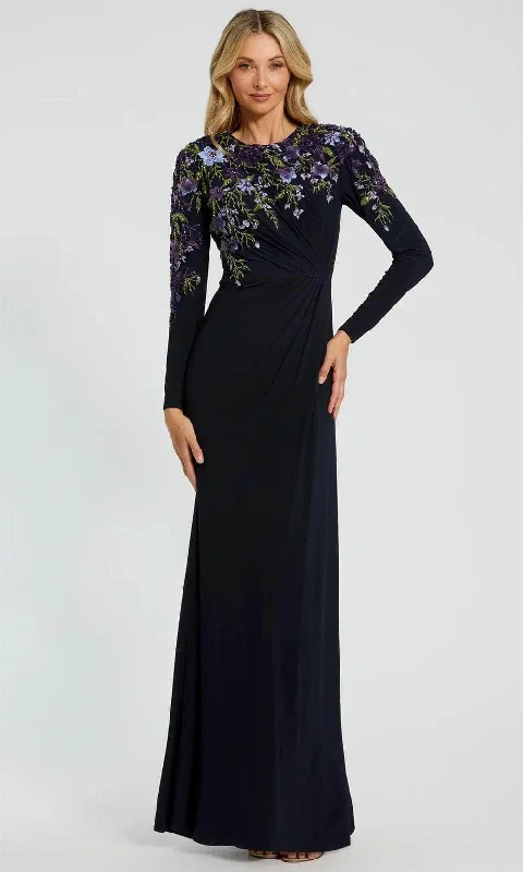 Chic And Trendy Mac Duggal 11806 - Embroidered Floral High Heck Evening Gown