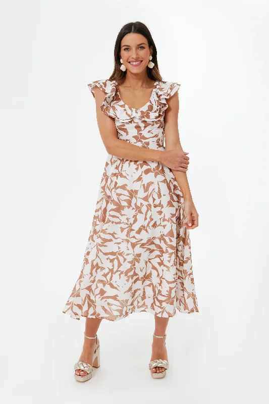 Elevate Your Wardrobe Brown Floral Priya Dress