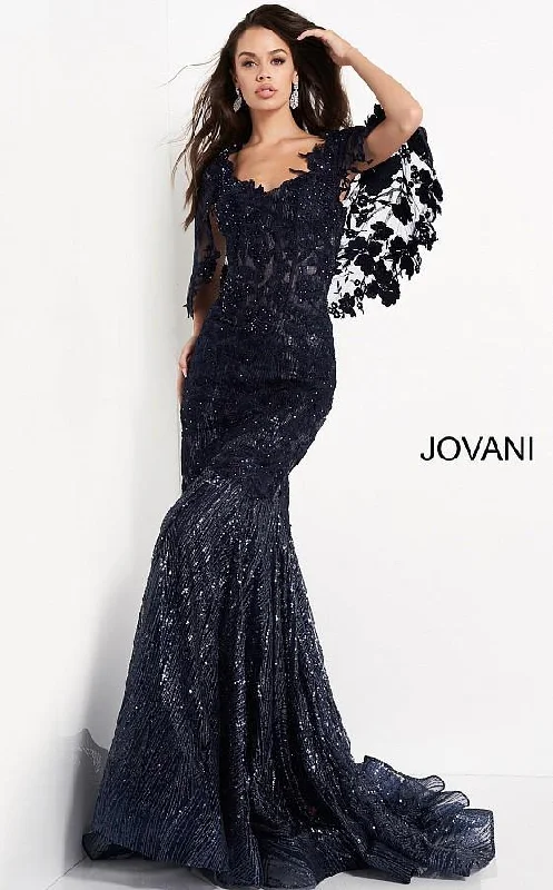 Chic Style, Always In Vogue Jovani 03158 Long Mother of the Bride Lace Dress