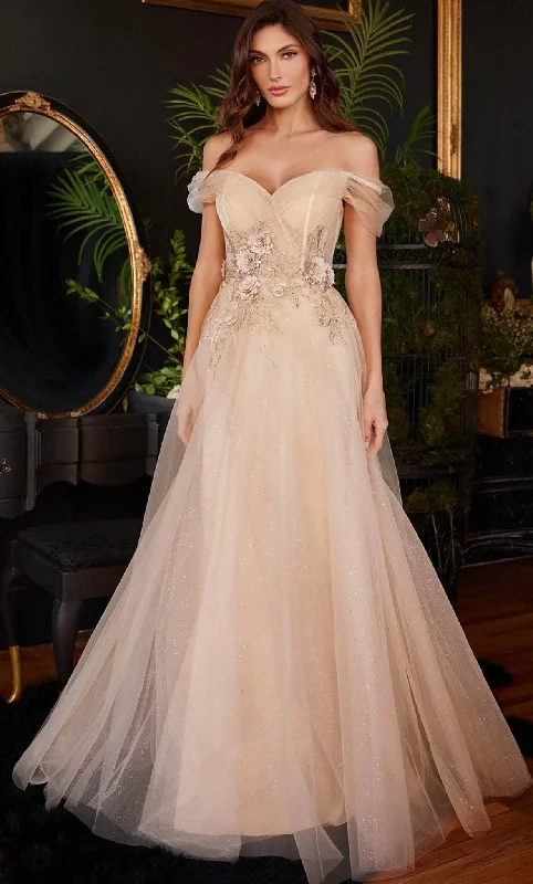 Best Online Boutiques Ladivine CD3395 - Off Shoulder Tulle Prom Gown