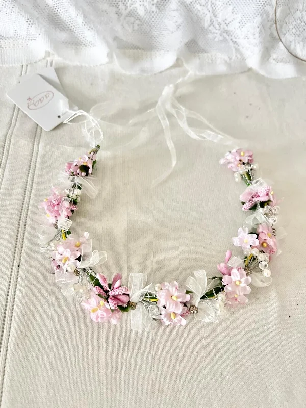 High End Fashion Pink Floral Halo