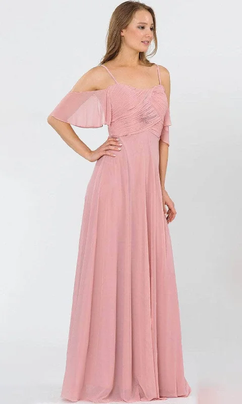 Flash Sale Starts Poly USA 8552W - Off-shoulder Semi-sweetheart Long Gown