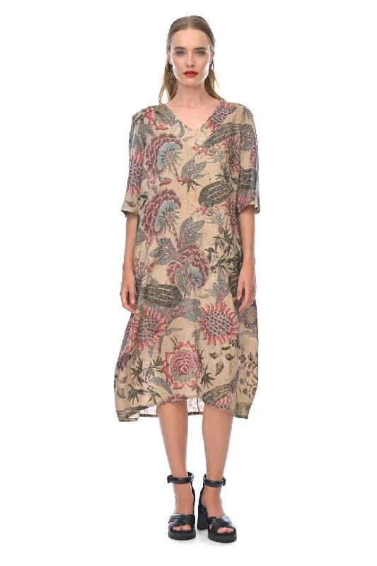 Stylish Looks Megan Salmon - M8133 Marigold Chintz Romance Dress