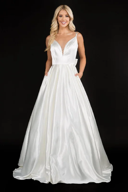 Chic And Edgy Nina Canacci Prom Long Satin Ball Gown 6549