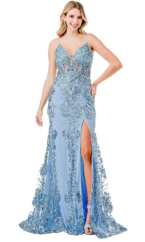 Top 10 Women's Online Clothing Stores Trevi Collection L2864W - Illusion Corset Sequin Evening Gown