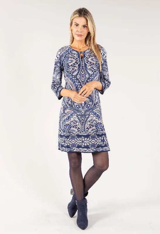 Special Savings Just For You Paisley Print Keyhole Neckline Dress