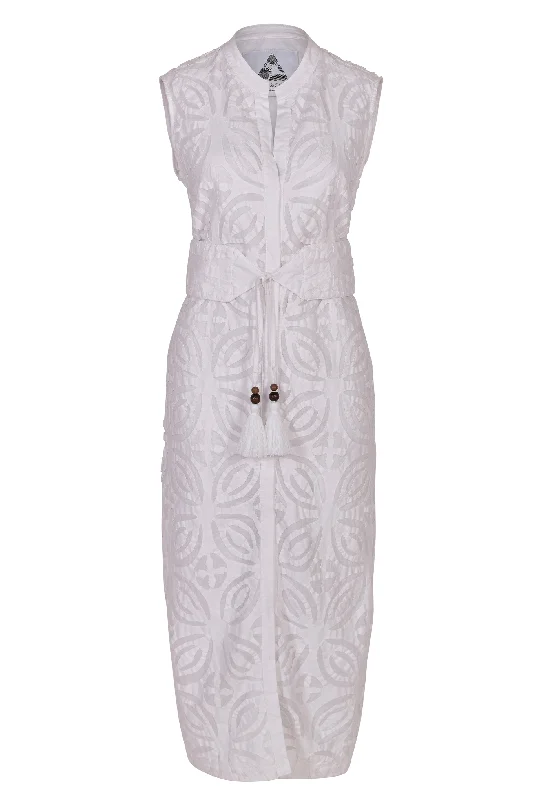 Women's Occasion Wear Clothing Pearl & Caviar Belted Dress - White