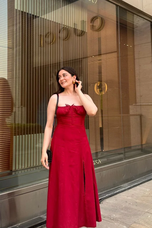 Flash Sale Or Flash Sales Alicia Red Bustier Sundress