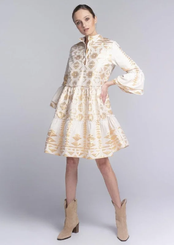 Flash Sale Maxi Tiered Gold Dress