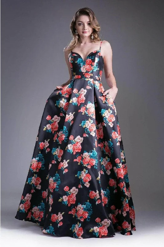 Stylish Savings Ladivine 13103 - Sweetheart Neck Evening Gown with Floral Pleats Evening Dress