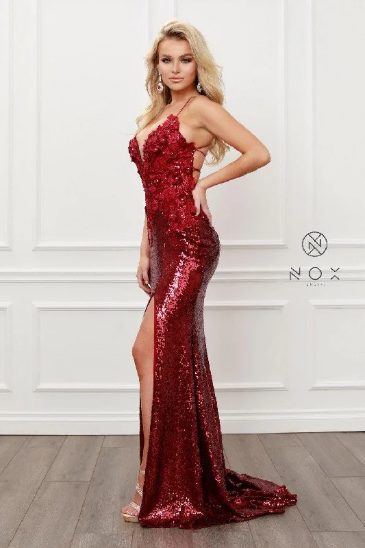 Seasonal Clearance Sexy Long Burgundy Mermaid Dress