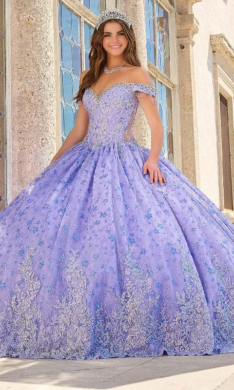 Premium Fashion Amarra 54220 - Off-Shoulder Floral Pattern Ballgown