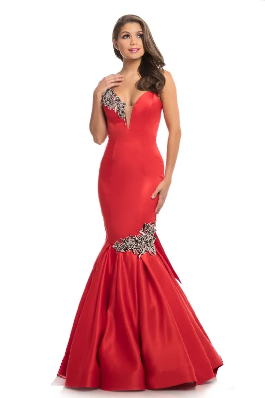 Comfortable Casual Women’s Clothing Johnathan Kayne 9030 Sating Mermaid Formal Prom Dress Pageant Gown Size 6 Red