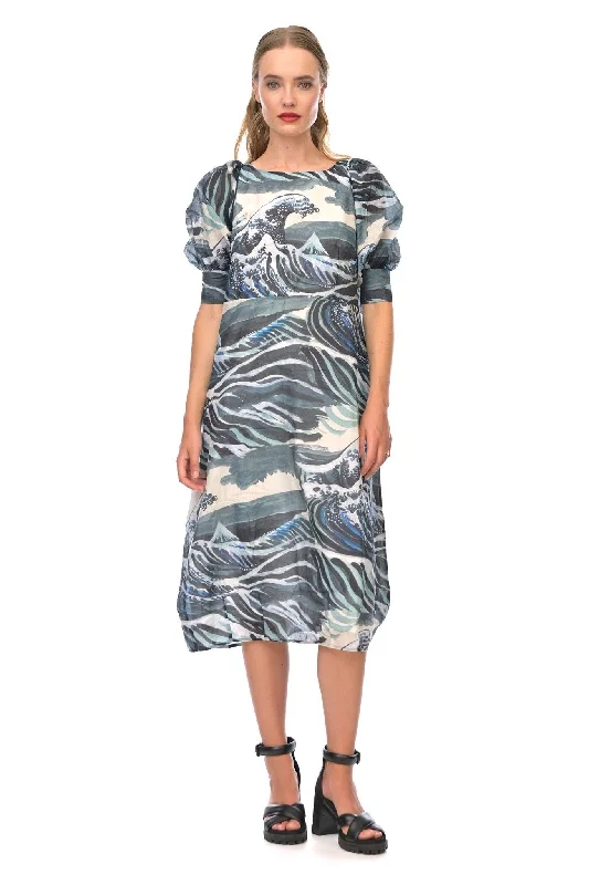 Elegant Style Megan Salmon - M8136 Wave Joseph Dress