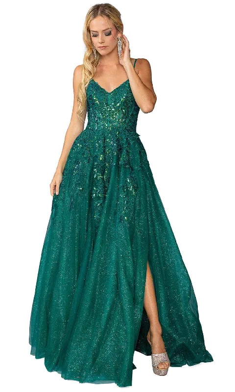 Vintage Style Clothing Sale Dancing Queen 4452 - Embroidered V-Neck Prom Gown