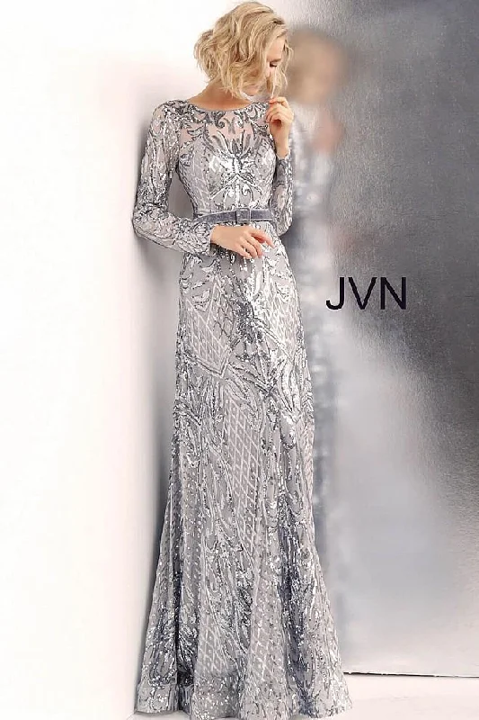 Online Boutiques Clothing Jovani 62711 Long Sleeve Embellished Prom Long Gown