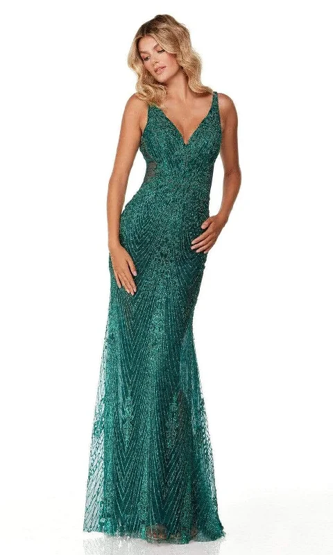 Chic Trend Collection Alyce Paris - 61199 Glitter Detailed Gown