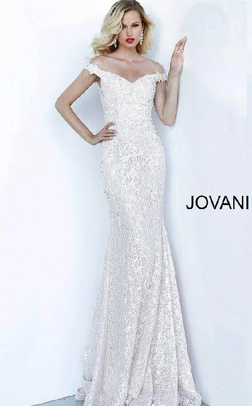 Sporty Streetwear Jovani 66663 Long Formal Prom Lace Gown