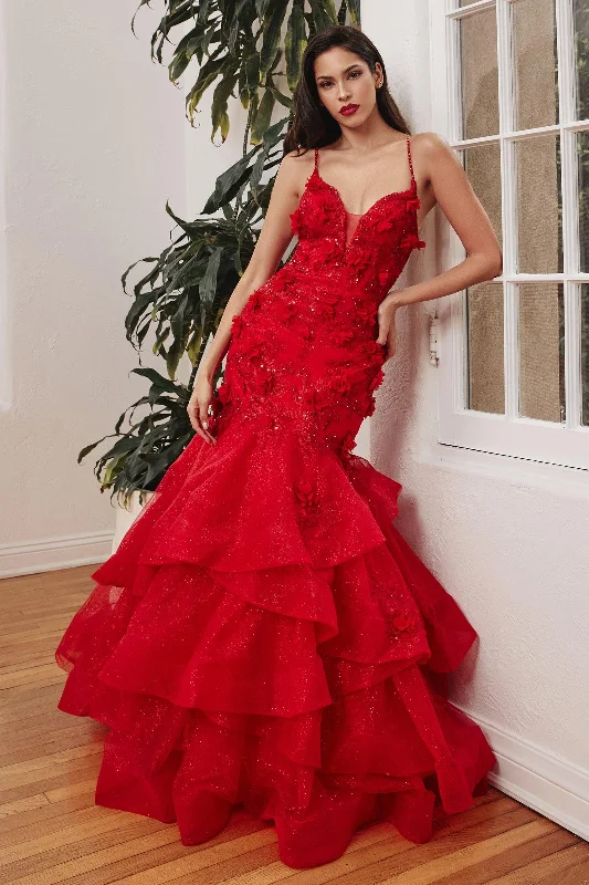 Inspired By You, Designed For You Cinderella Divine CM329 Spaghetti Straps Long Evening Gown