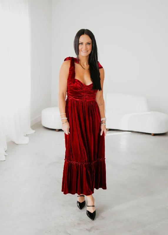 Refresh Your Look With Our Women's Fashion Sale Evyn Ribbon Strap Velvet Dress