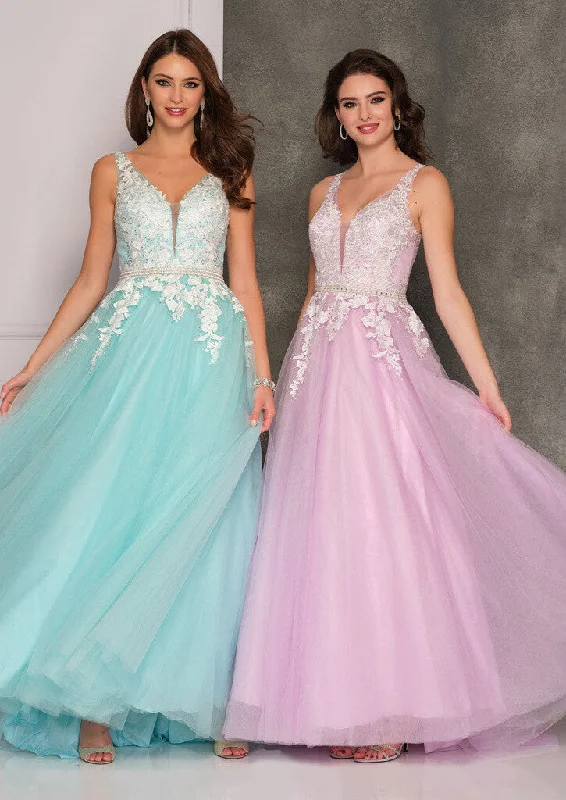 Women’s Trendy Outfits Dave & Johnny 10246 size 0 Mint Prom Dress Long Lace A Line Ballgown Lace V Neckline