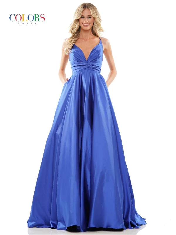 Urban Fashion Colors G1089 Colors Long Sleeveless Evening Dress