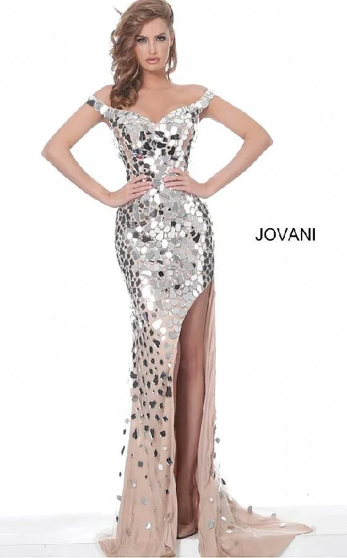 Trend Forward Threads For Her Jovani 02500 Long Off the Shoulder Evening Dress