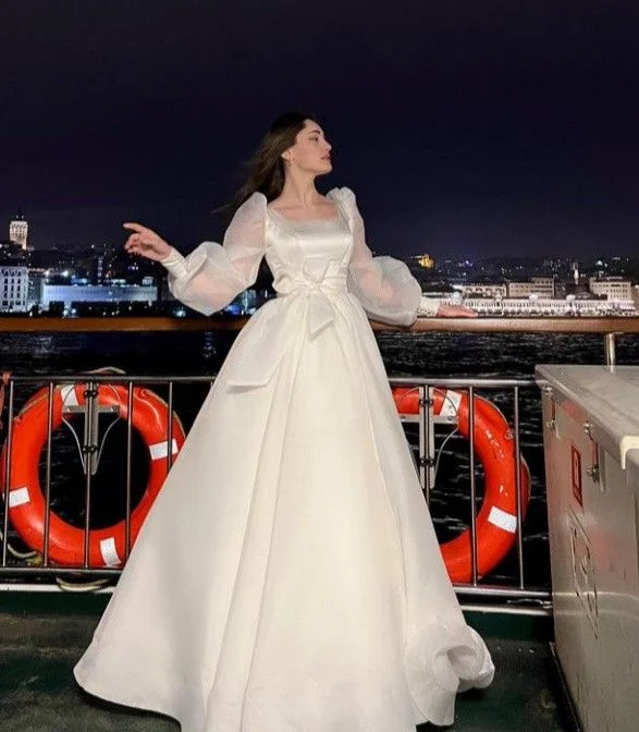 Special Offers Boho Organza Wedding Dresses with Bow Long Sleeves Square Collar A-Line Elegant Wedding Y4450 Special Offers Boho Organza Wedding Dresses with Bow Long Sleeves Square Collar A-Line Elegant Wedding Y4450