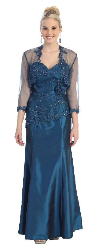 Bold Style Discounts May Queen Illusion Floral Lace Bolero Sheath Gown