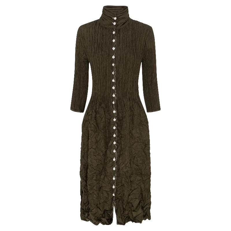 Women's Clothing Apparel Contrast Nehru Coat Dress