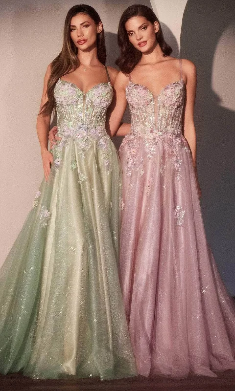 Flash Sale Starts Ladivine CD740 - 3D Floral Applique Sleeveless Prom Gown