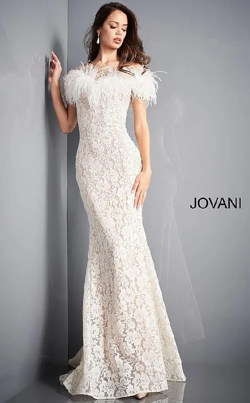 Premium Quality Garments Jovani 06451 Off Shoulder Long Lace Prom Dress