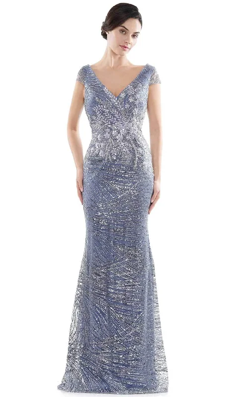 Colorful Clothing Rina Di Montella - Cap Sleeve Embellished Evening Gown RD2723