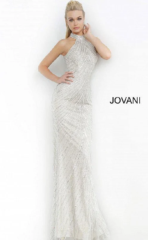 Best Online Clothing Boutiques Jovani 3833 Long Formal Halter Prom Gown