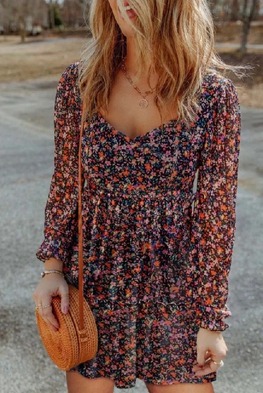 Exclusive Sale Long sleeve floral dress