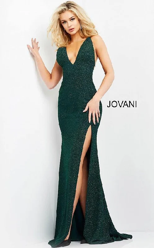 Trendy Women's Wear Collection Jovani 06579 Long Prom Glitter Sheath Evening Dress