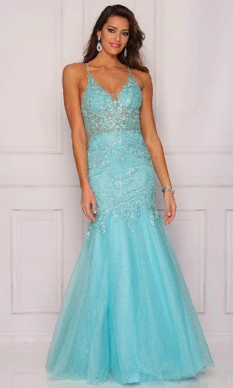 Big Discounts Dave & Johnny A10459 - Laced Fit And Flare Prom Gown