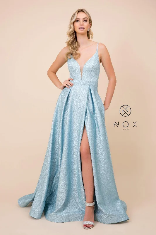 Versatile Wardrobe Essentials Long A-Line Glitter Knit Prom Dress