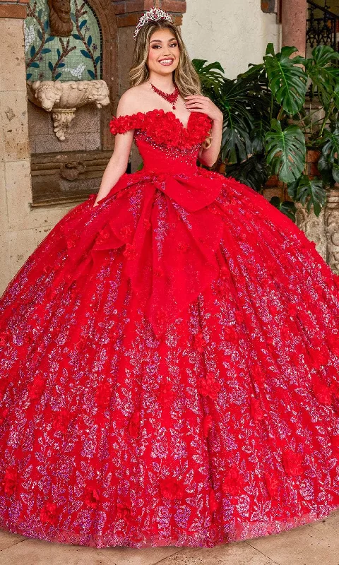 Exclusive Designer Style Deals Rachel Allan Bridal RQ1141 - Floral Appliqued Off Shoulder Ballgown